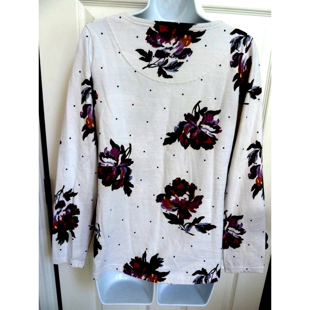 JOULES Sz 8, Med. Long Sleeve Harbour Print Floral Heavy Weight Pull-Over Top - Picture 4 of 6